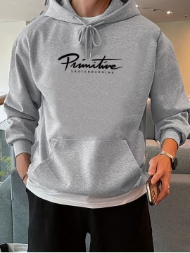 SKATEBOARDING Print Men's Pullover Hoodie - Long Sleeve Hooded Sweatshirt for Autumn/Winter