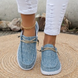 Women's Solid Color Comfort Loafers, Soft Sole Lightweight Flat Walking Shoes, Comfort Low-top Daily Footwear